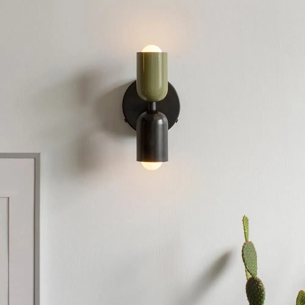 Metal Up Down Wall Sconce - Contemporary Colorful Wall Light for Hallway and Office