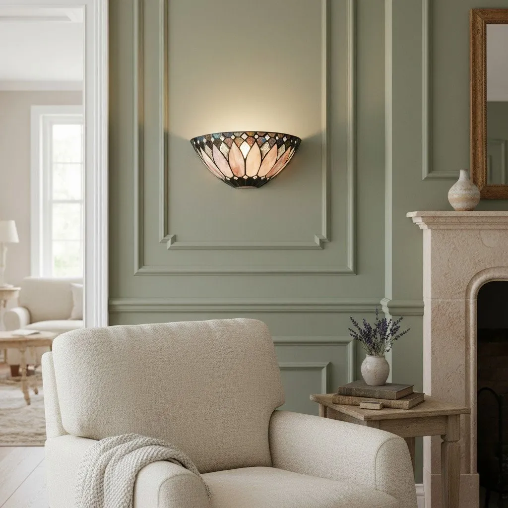TF Brooklyn Textured Glass Wall Sconce - Elegant Retro Sconce for Living Room or Corridor KL1762