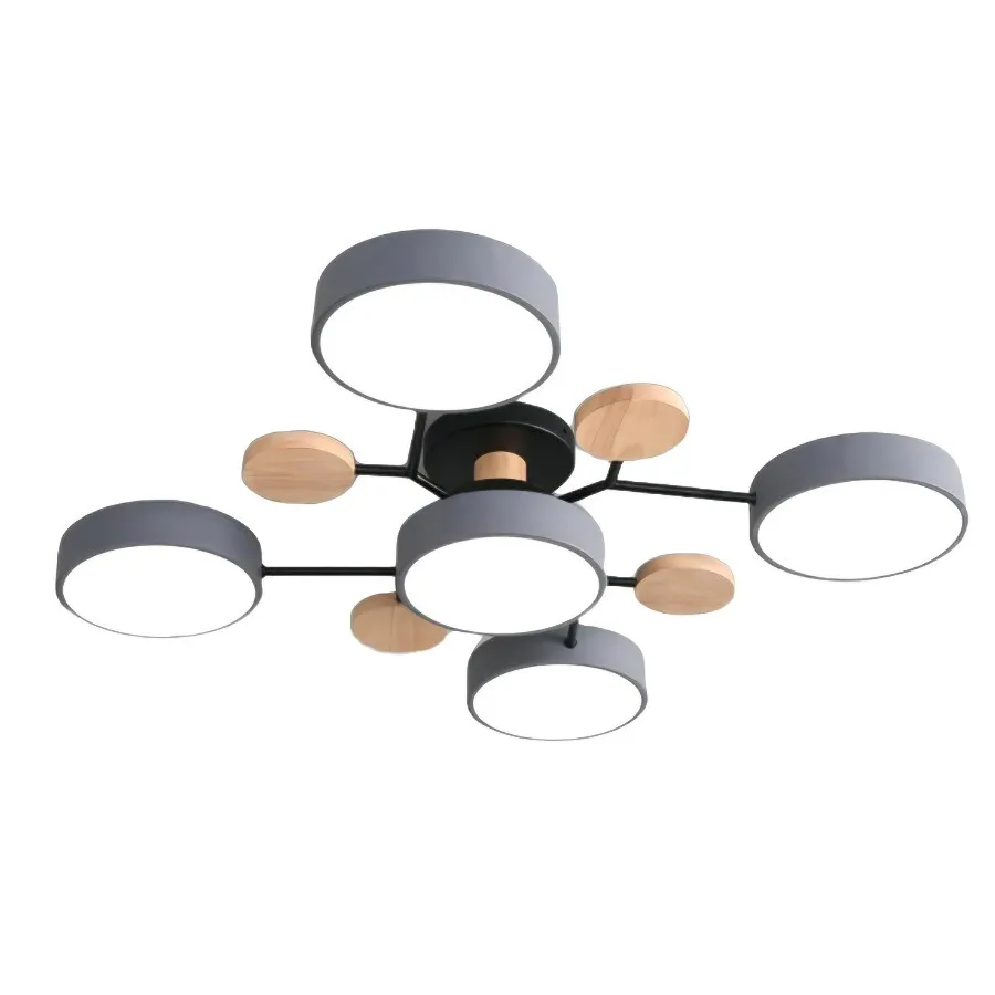 Nordic LED Branched Circle Wooden Ceiling Light KL39