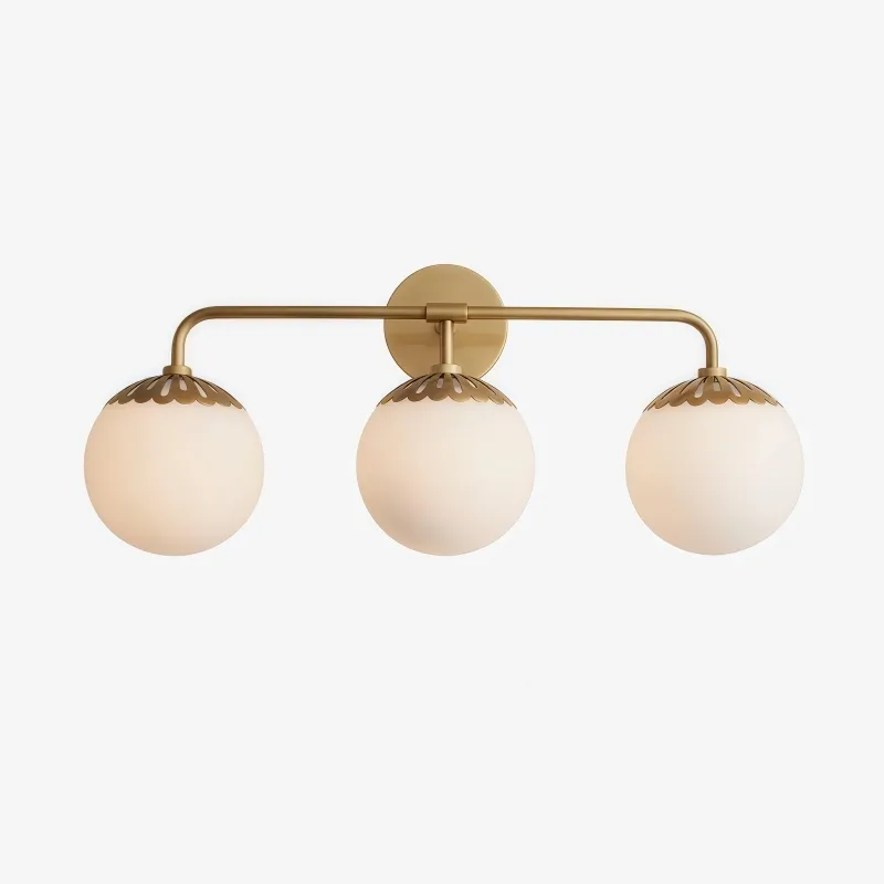 Vinbrea Glass Globe Wall Lamp - Minimal Curved Arm Light for Living Room KL2370