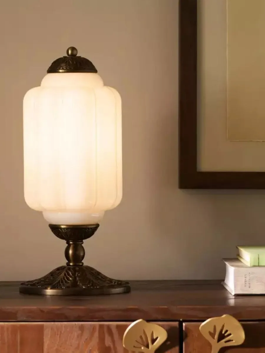 Eloise Vintage Glass Pumpkin Table Lamp - Decorative Accent Lighting for Living Spaces KL876