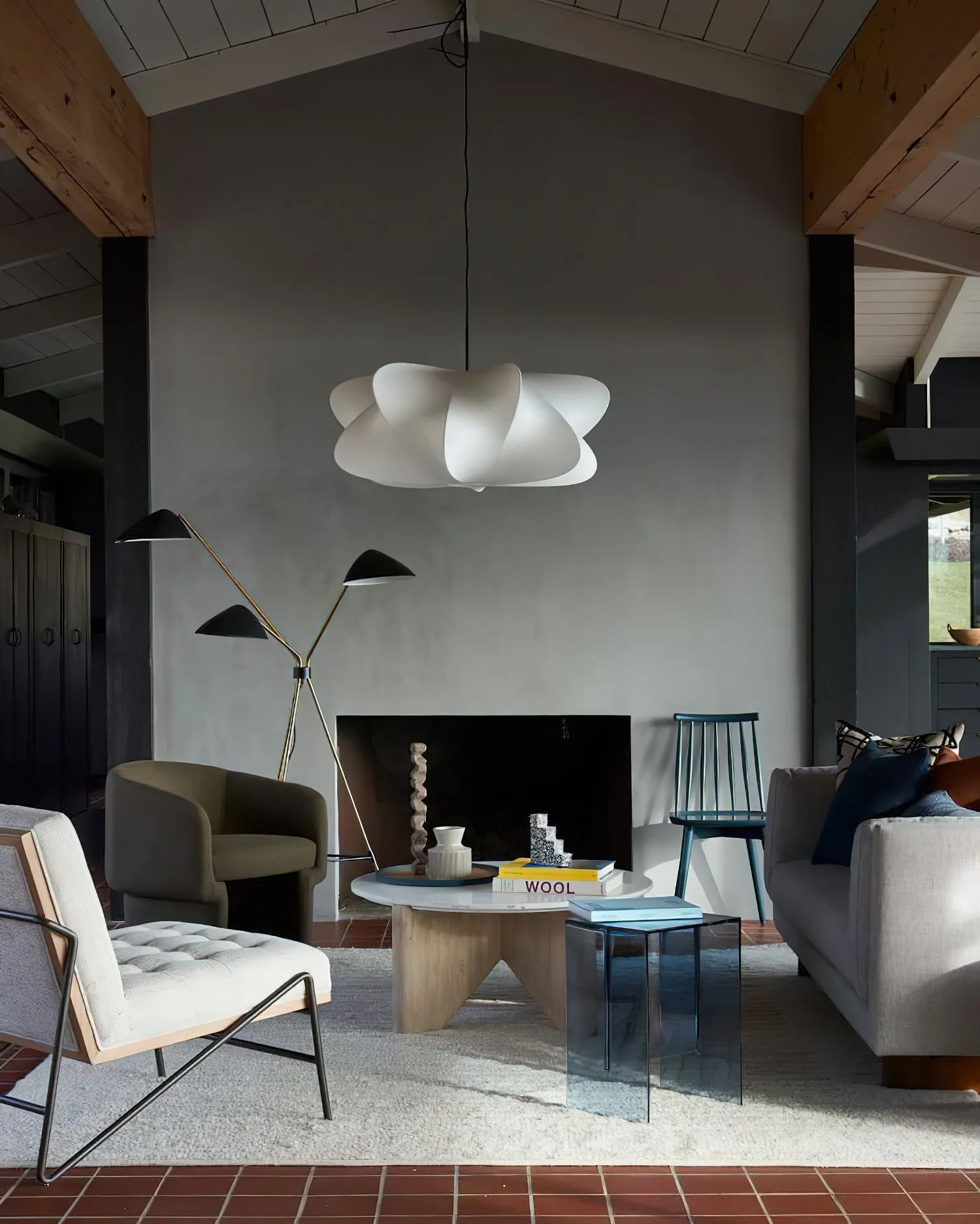 Lunaveo Elegant Silk Pendant Light - Modern Cloud Pendant Light for Living Room KL356