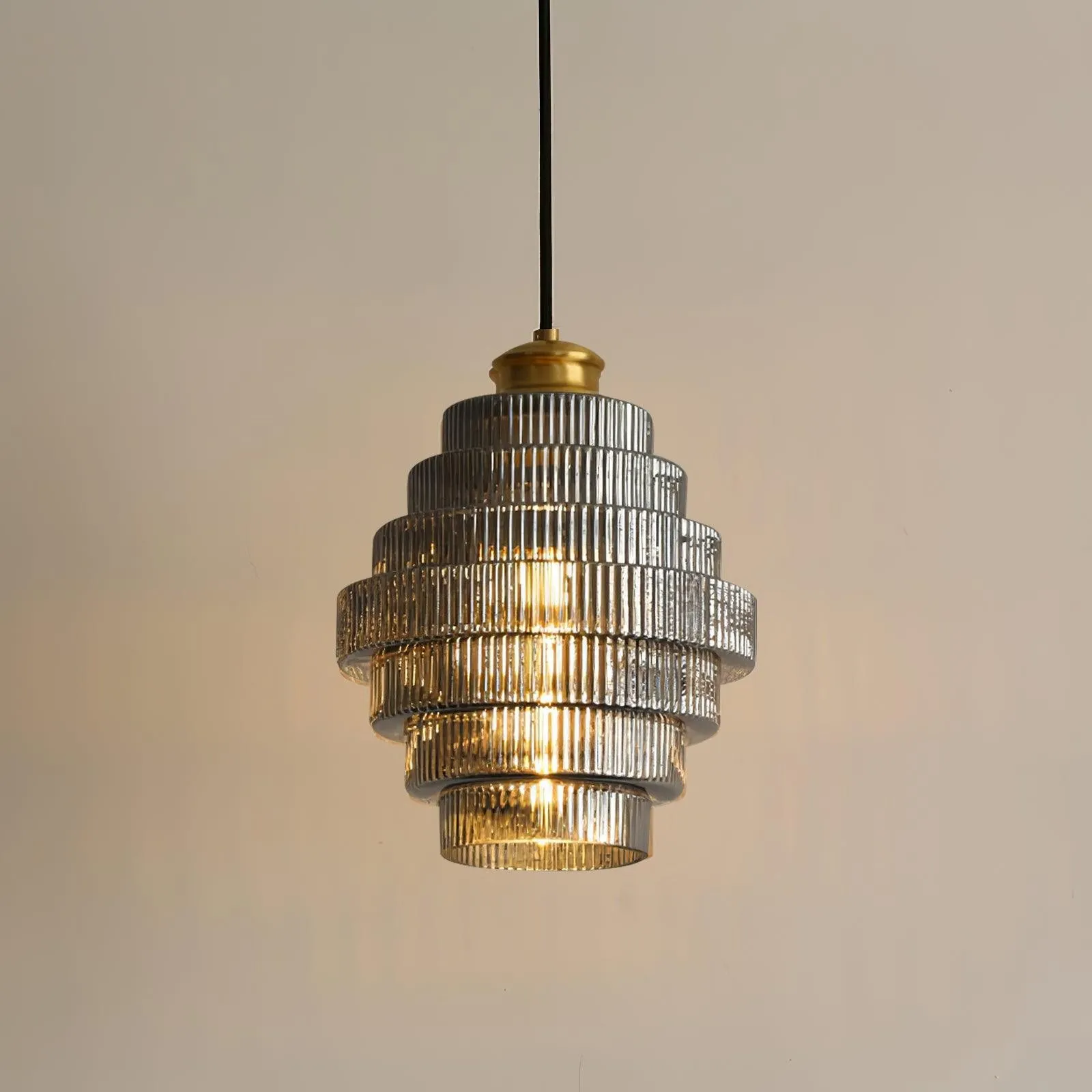 Bottis Layered Glass Pendant Light - Honey Pot Shade Pendant Lamp for Living Room KL467