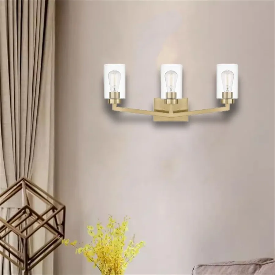 Industrial Cylindrical Brass Wall Lamp For Bathroom KL77