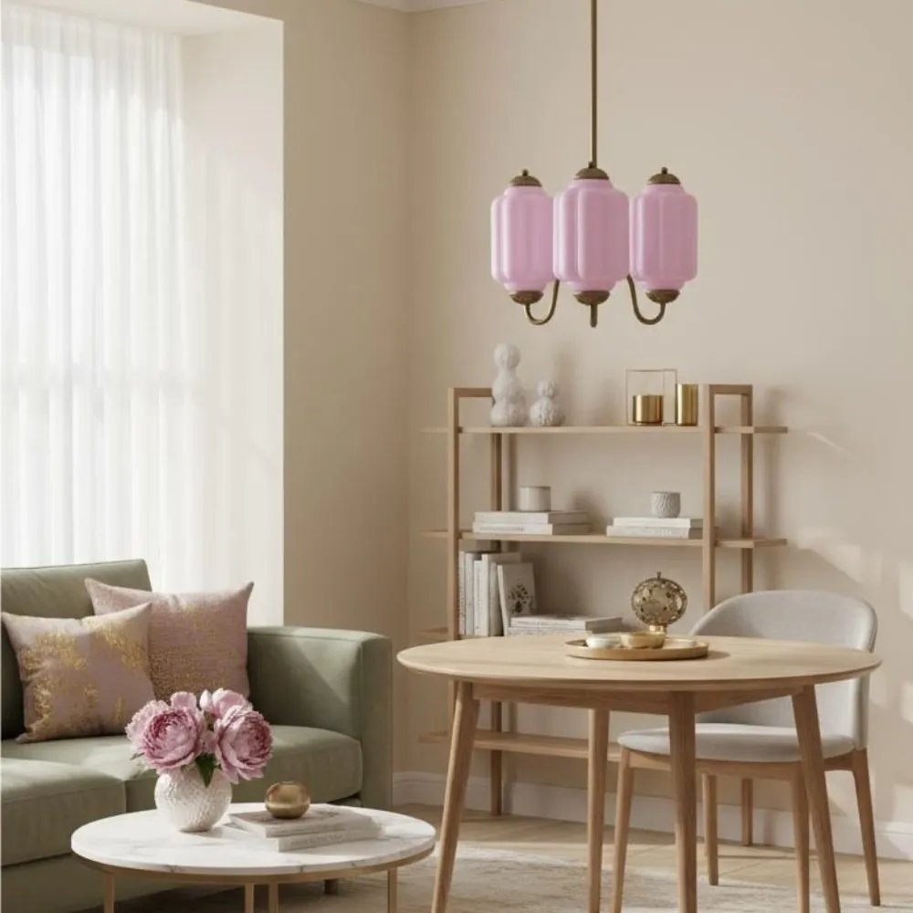 Vintage Eloise Glass 3 Lights Chandelier For Living Room KL928