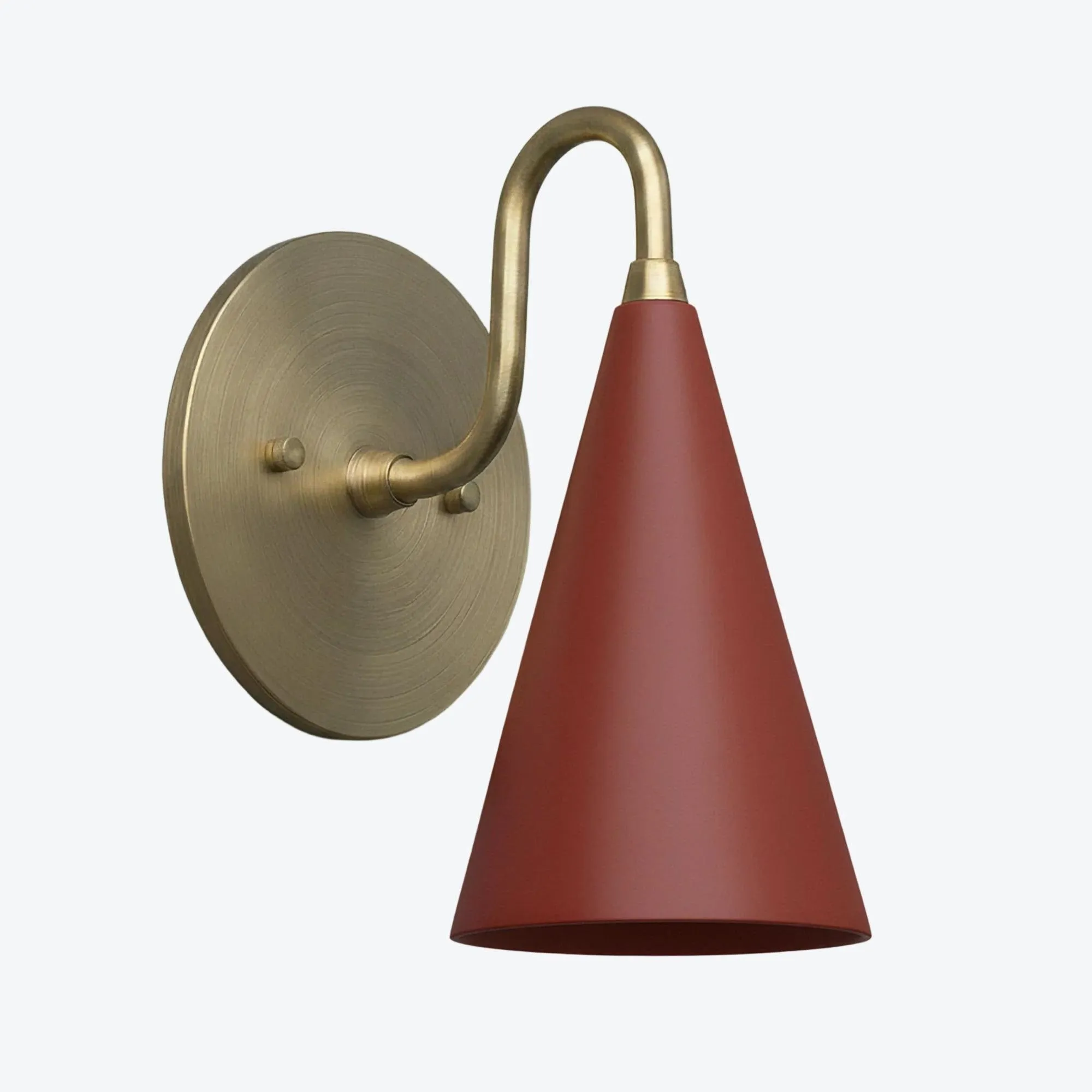 Curva Metal Cone Shade Sconce - Vintage Brass Wall Light for Entryway or Stairwell KL1720