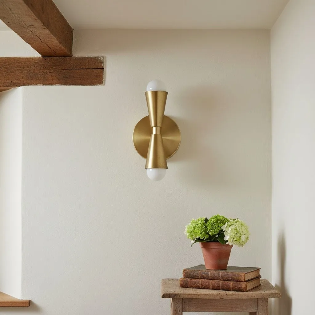Pyralis Dual Lights Streamlined Metal Wall Lamp - Contemporary Light for Bedroom or Hallway KL1457