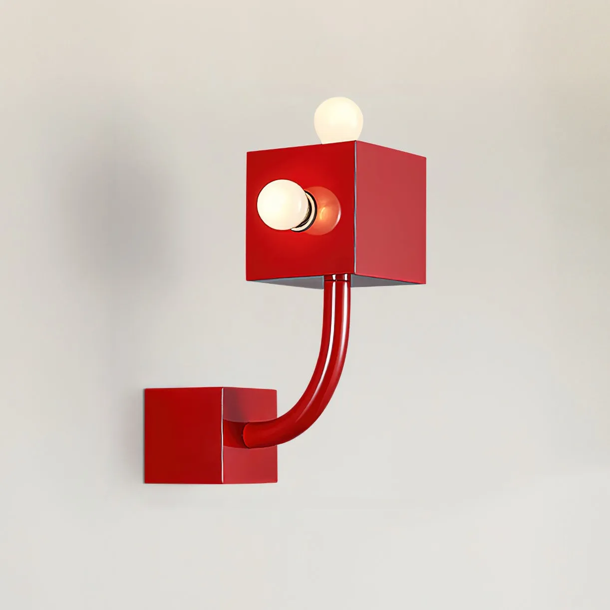 Red Cube Metal Wall Lamp KL602