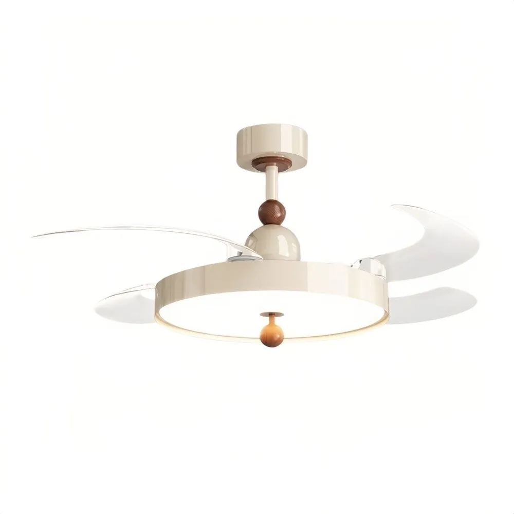 Modern Cream Retractable Blade Ceiling Fan Light KL945