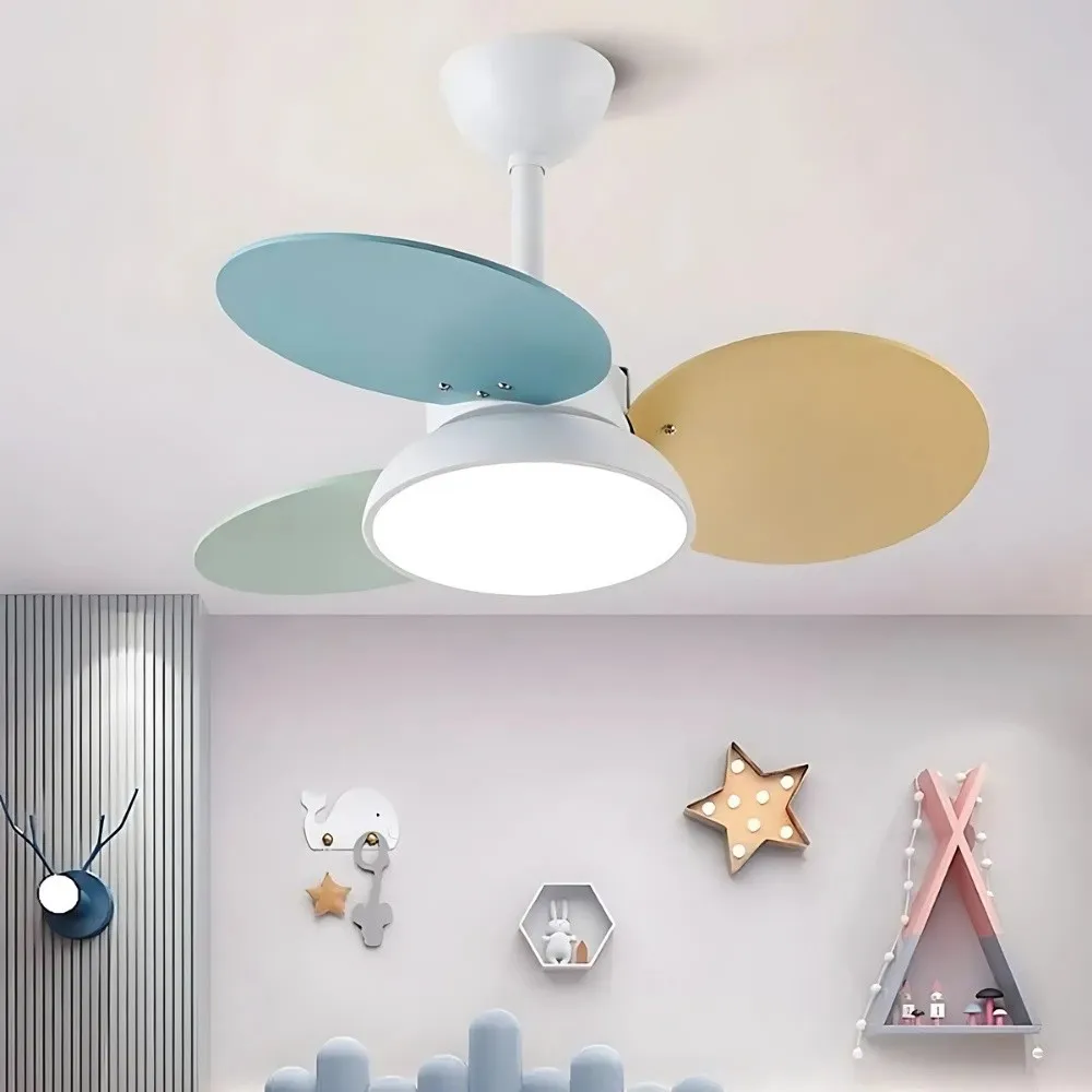 Modern Colorful Led Ceiling Fan Light For Kids Room KL947