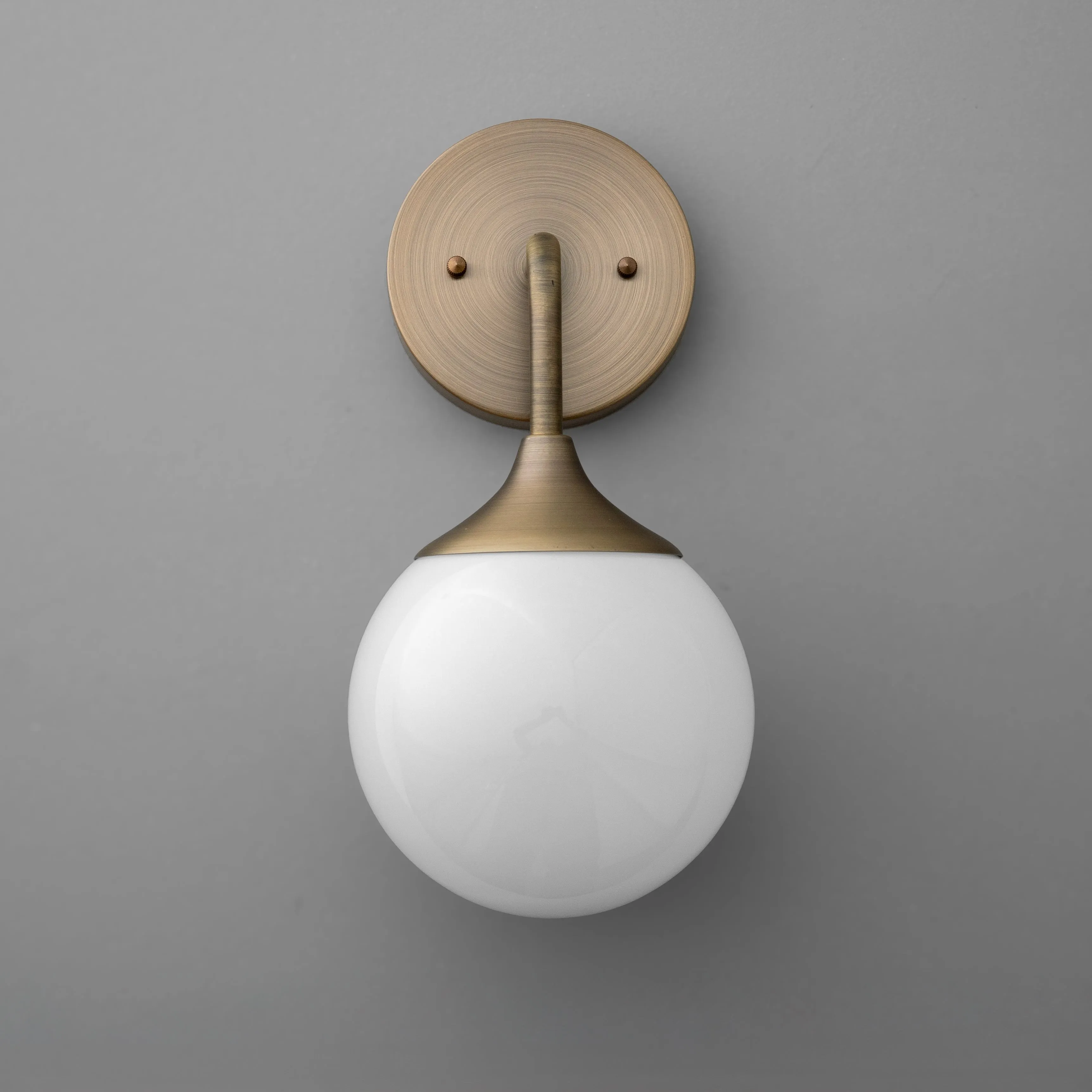 Glorica Glass Wall Sconce - Frosted Globe Light with Brass Fixture KL1512