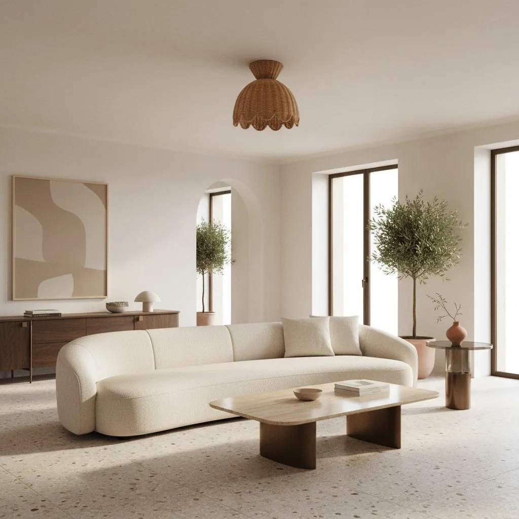 Rattalia Ceiling Light - Sculptural Flower Design in Natural Style for Kitchen Island KL2230