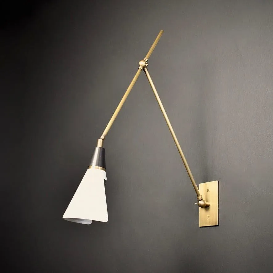 Vintage Metal Adjustable Swing Arm Wall Lamp KL842