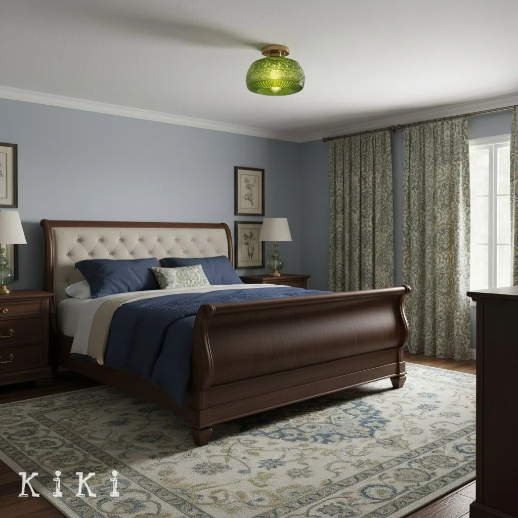 Lurex Engraved Glass Ceiling Light - Classic Floral Semi Flush Mount for Interior KL830