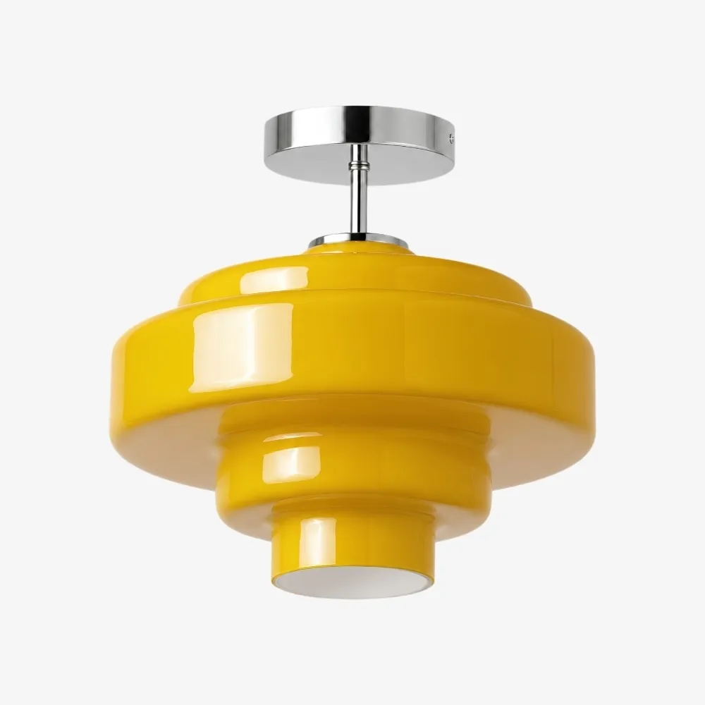 Koloro Glass Ceiling Light - Layered Rounded Design Lampshade for Hallway or Cloakroom A59