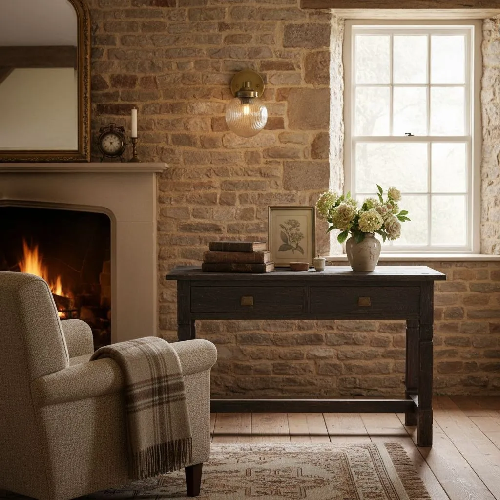 Glorica Glass Aged Brass Wall Sconce - Ribbed Glass Shade Industrial Style Lighting KL1518