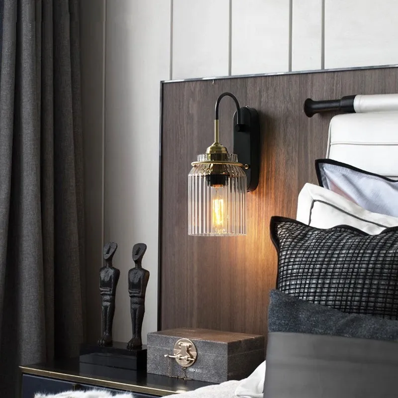 Nordic Columnar Glass Mirror Front Wall Lamp KL529