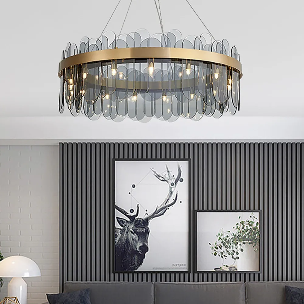 Modern Round Glass Chandelier