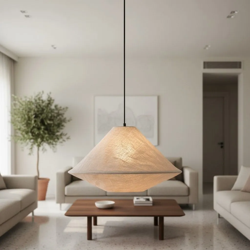 Zalen Fabric Lantern Shade Pendant Light - Artistic Lighting for Contemporary Home KL1670