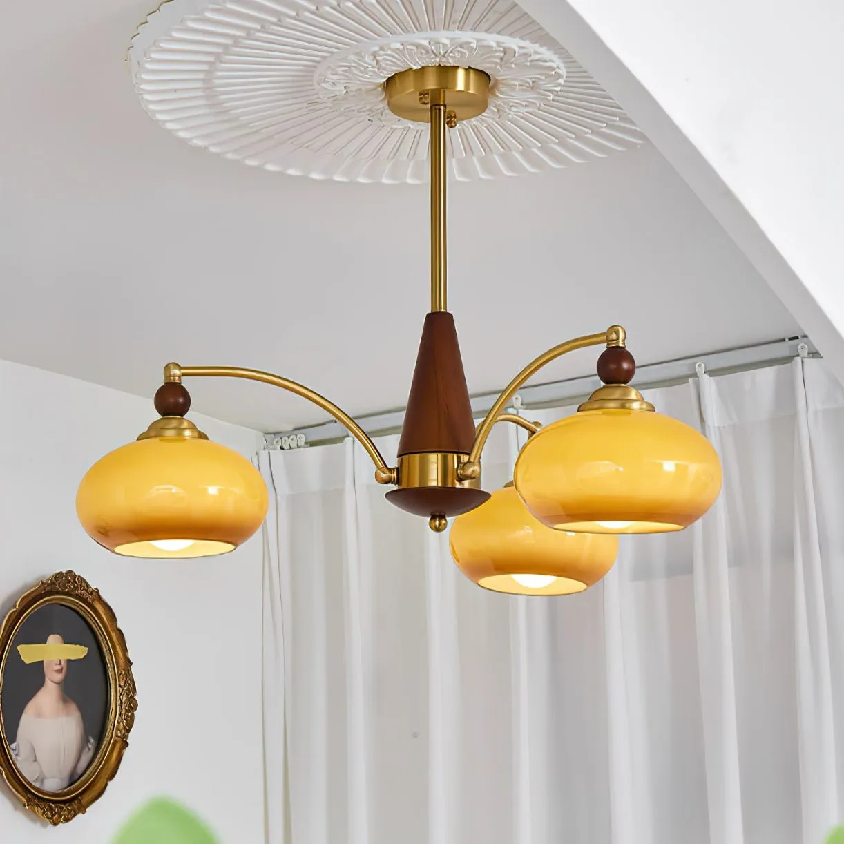 Vintage Multihead Persimmon Chandelier KL609