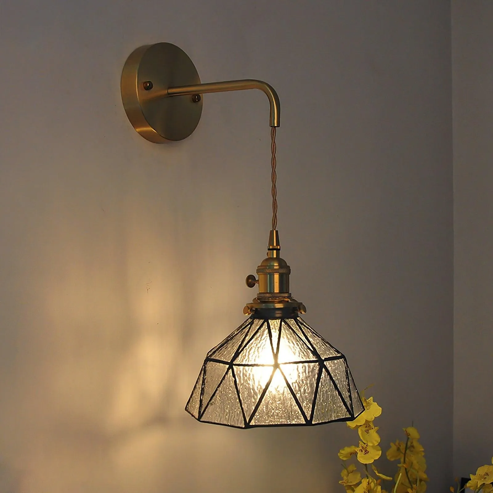 Retro Pastoral Glass Wall Lamp KL613