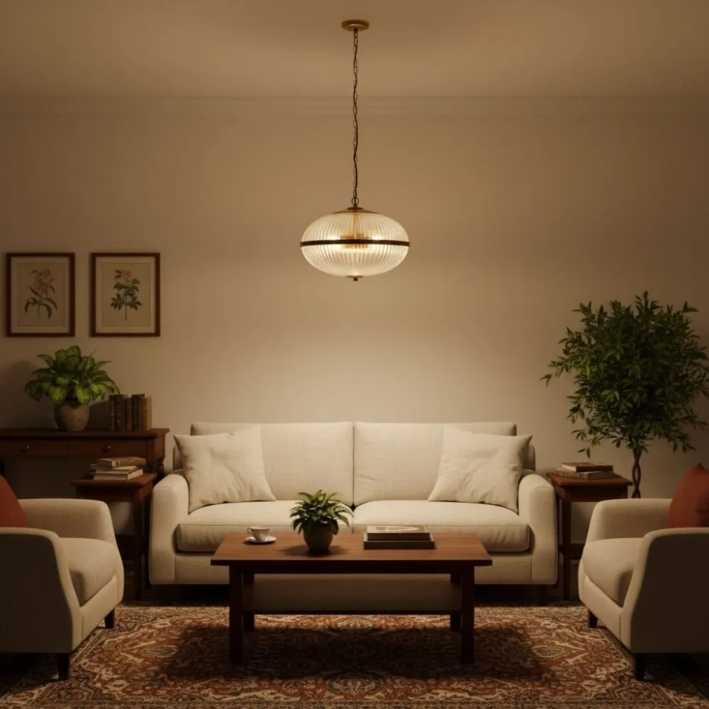 Luntra Contemporary Multi-Light Pendant with Textured Glass for Bedrooms and Hallways KL1904