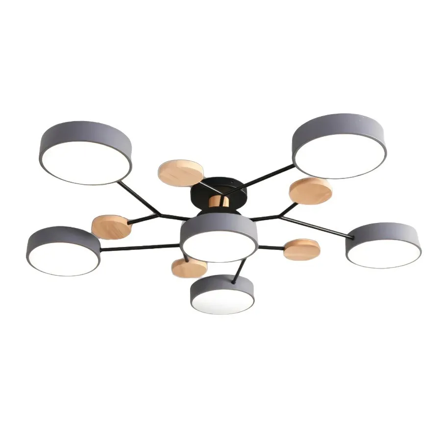 Nordic LED Branched Circle Wooden Ceiling Light KL39
