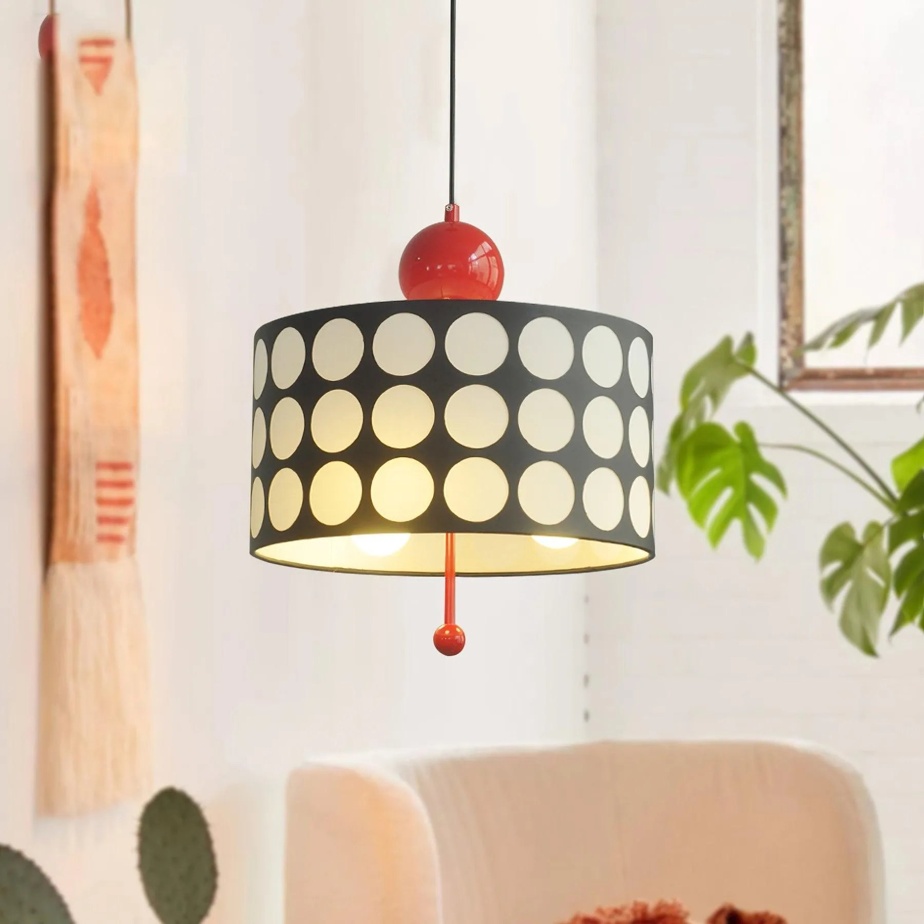 Graphic Checkered Pendant Light - Retro Chic Style for Dining Room and Kitchen Island KL341