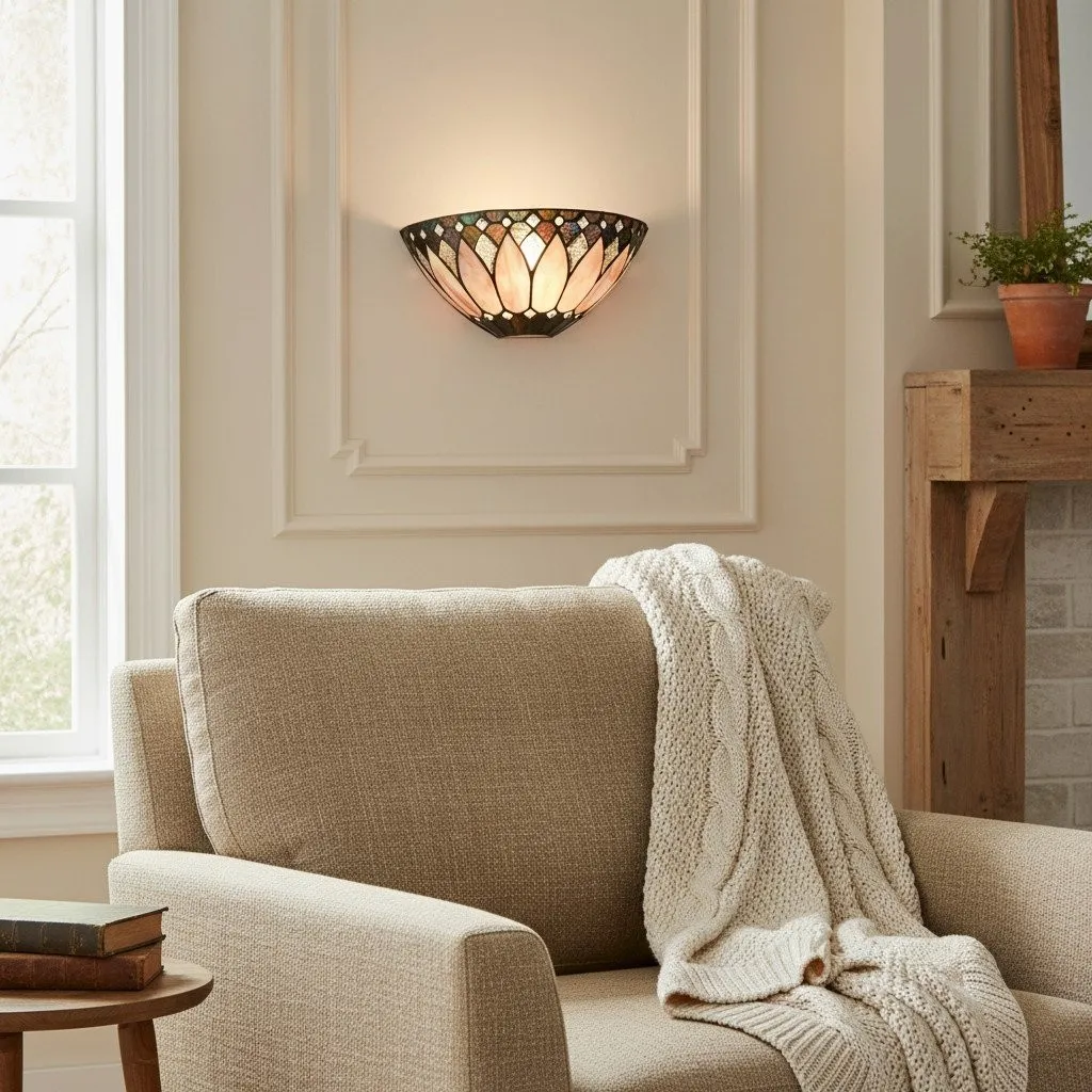 TF Brooklyn Textured Glass Wall Sconce - Elegant Retro Sconce for Living Room or Corridor KL1762