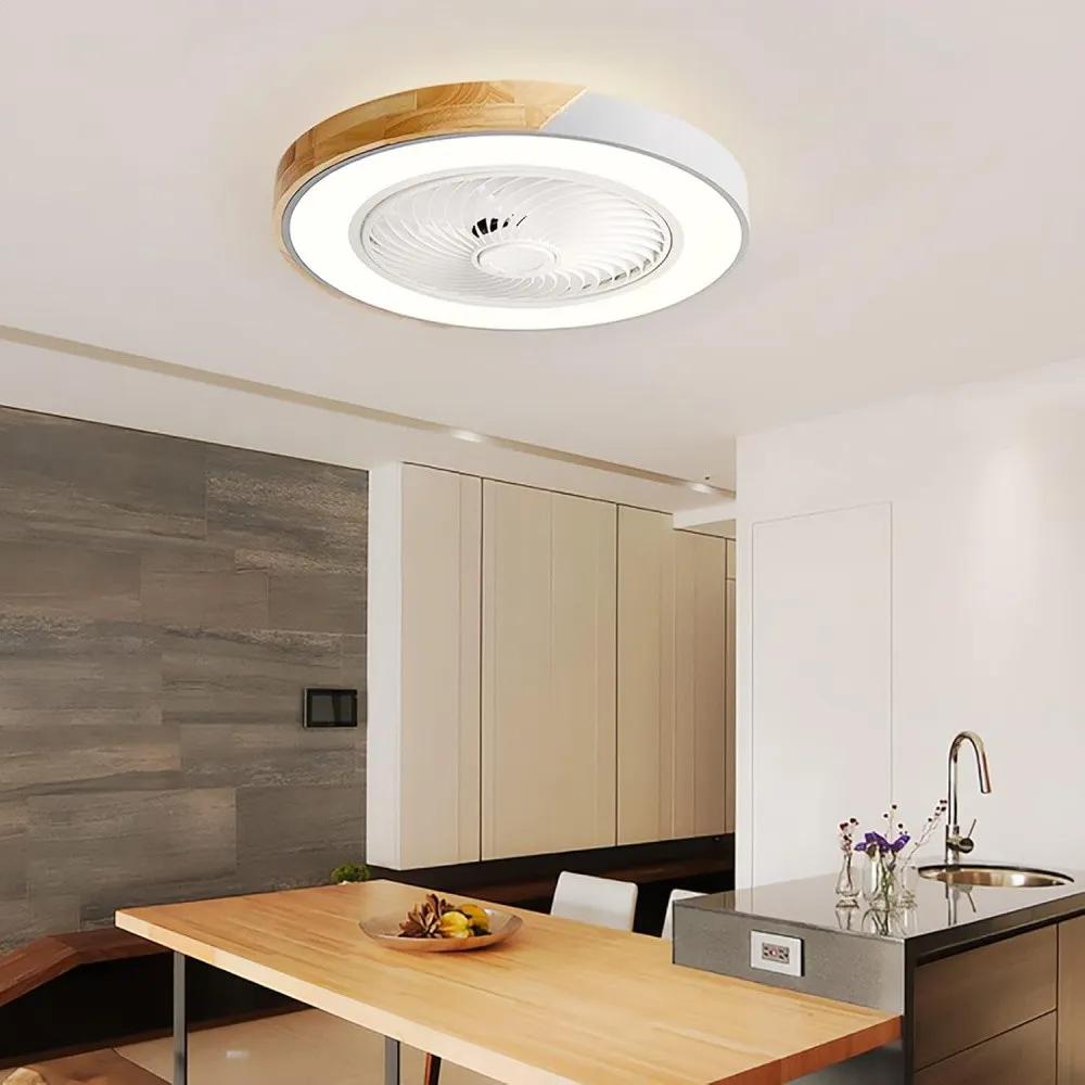 Scandinavian Style Wood Round Ceiling Fan Light KL932