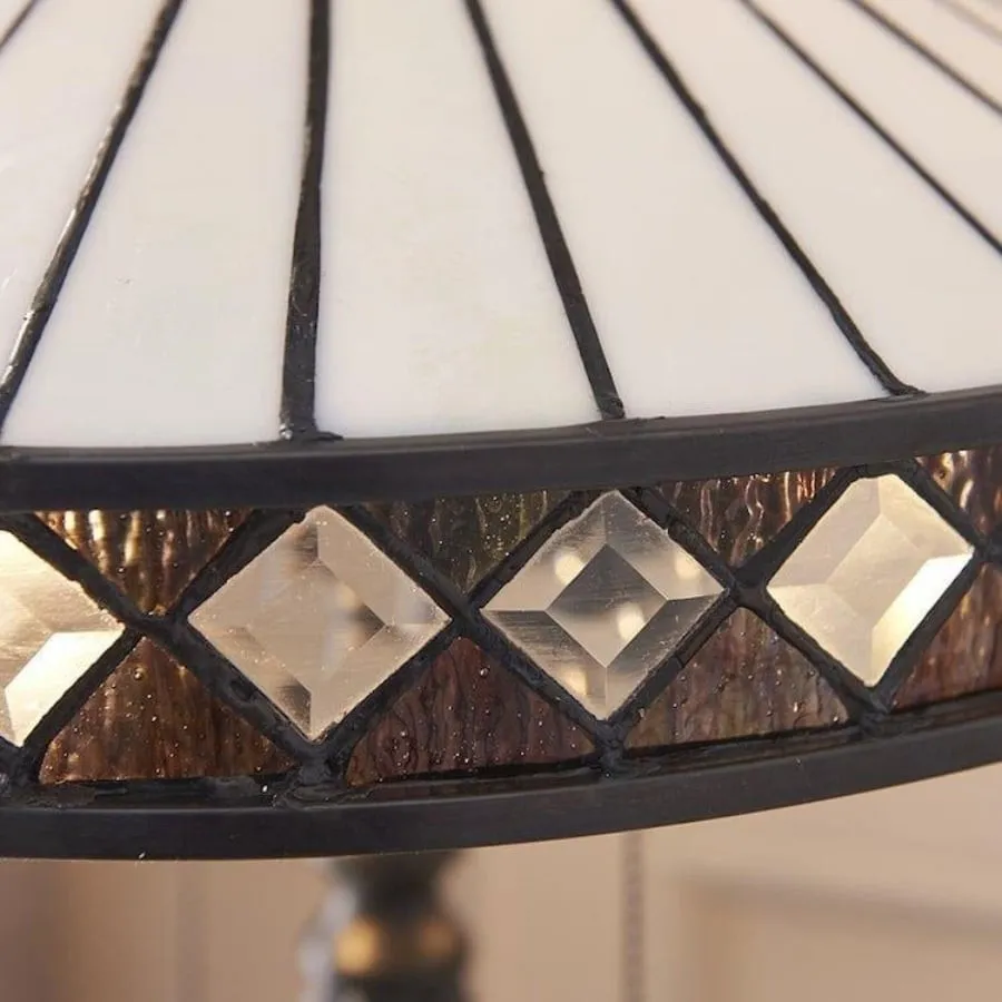 TF Fargo Geometric Stained Glass Table and Floor Lamp - Vintage Art Deco Lamp for Living Room KL1963