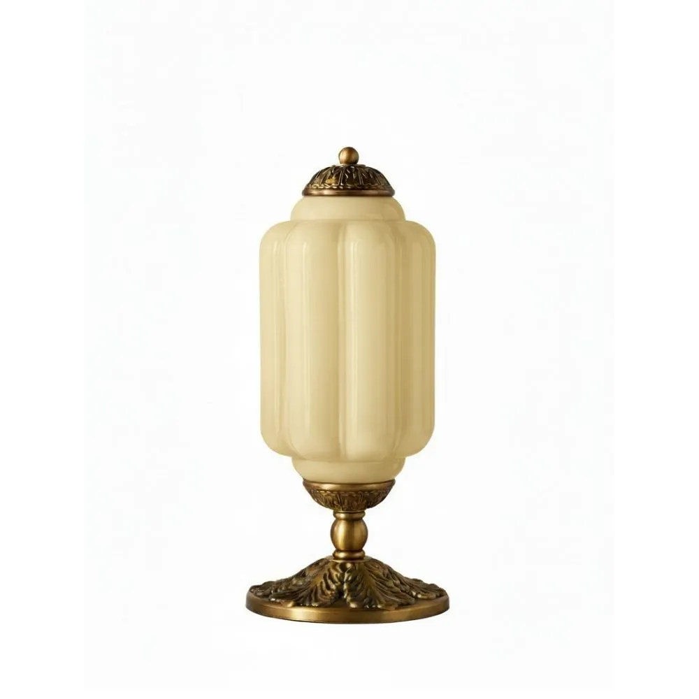 Eloise Vintage Glass Pumpkin Table Lamp - Decorative Accent Lighting for Living Spaces KL876