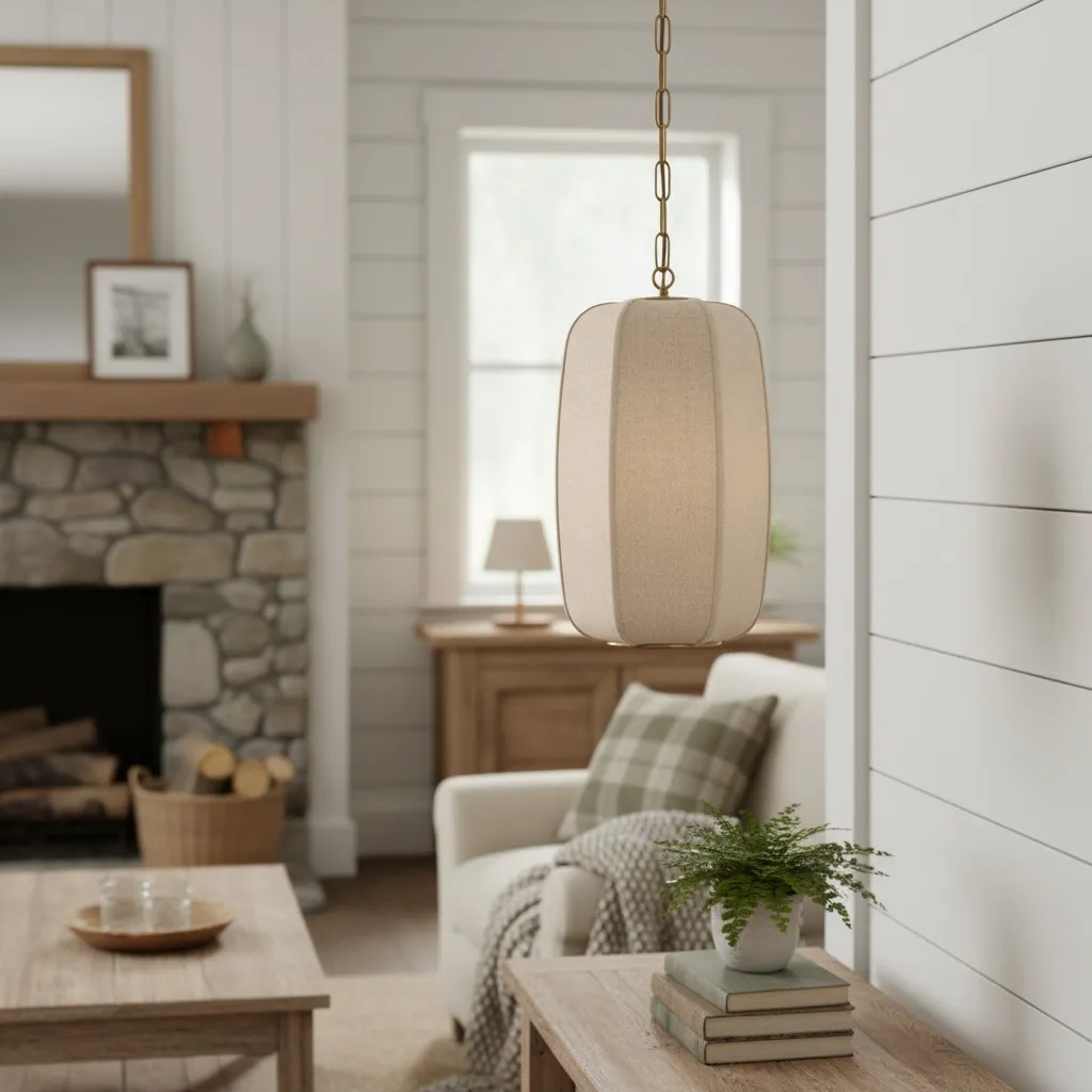 Loomis Adjustable Organic Linen Pendant Light - Sophisticated Style for Entryway and Hall KL2042