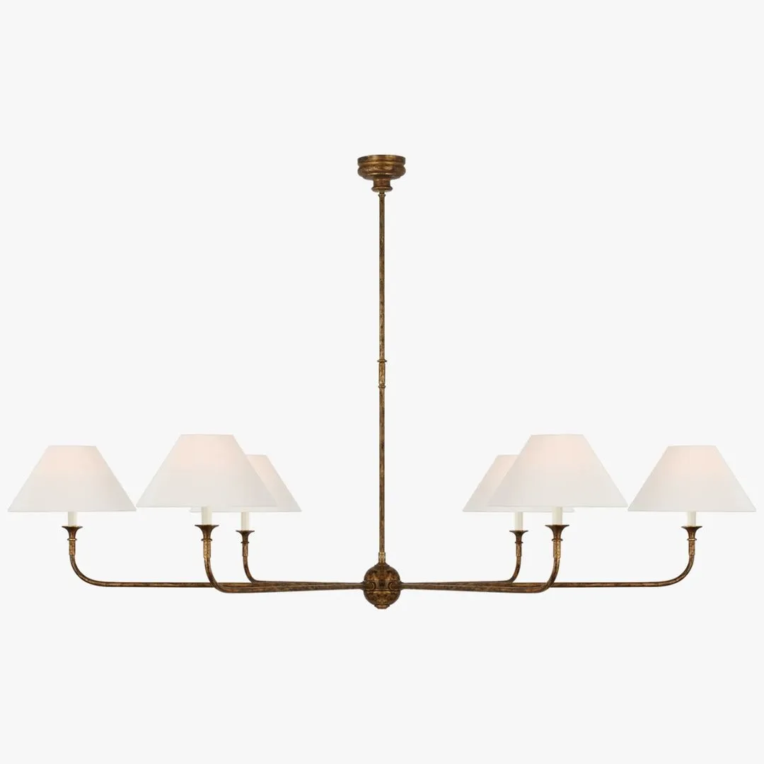 Modern Industrial Metal Chandelier – Luxury Linen Shade Design for Dining or Living Room KL1218