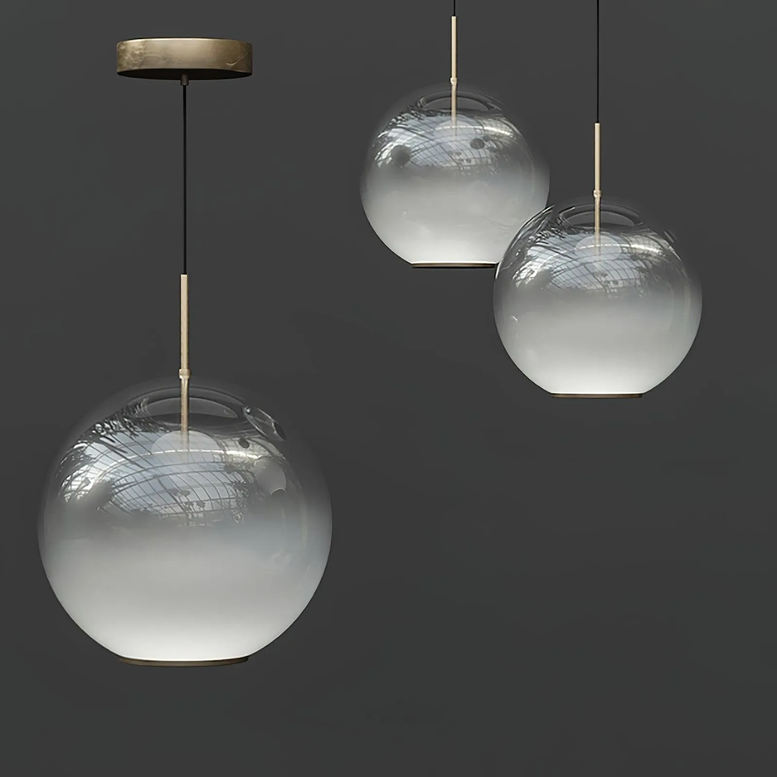 Simple Sphere Drop Gradient Glass Pendant Light KL691