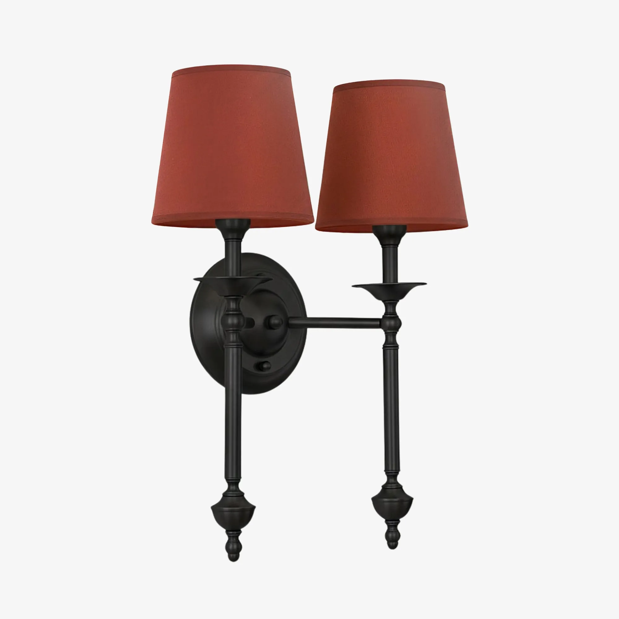 Arcuma Elegant Wall Light - Copper or Black Finishes Sconce with Fabric Shade for Interior KL2337