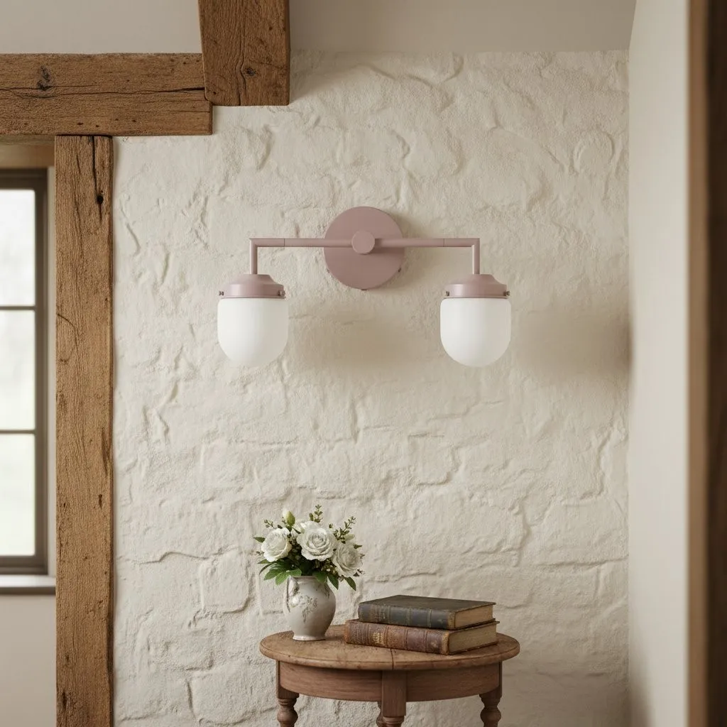 Opalume Glass Double Vanity Light - Vintage Style Bathroom Double Wall Lighting KL1430