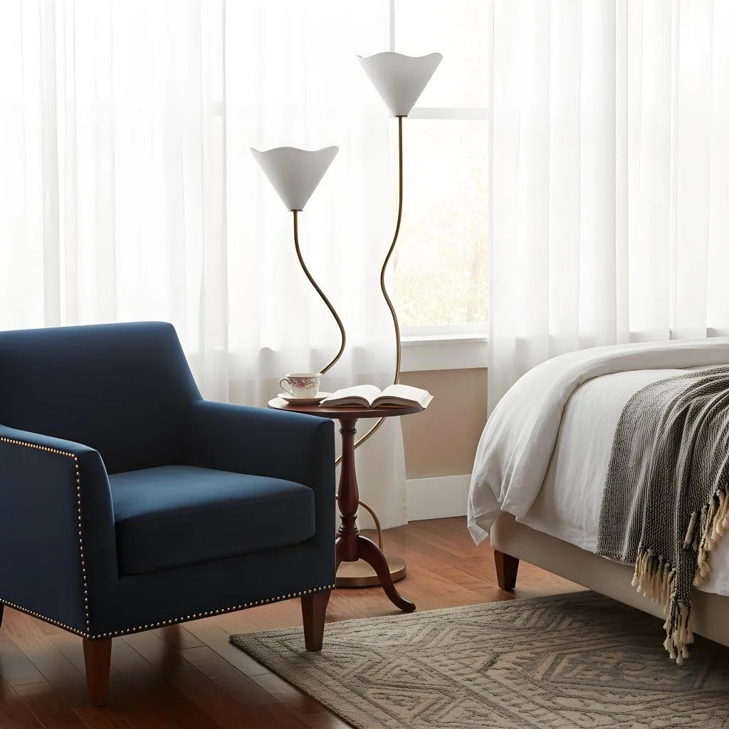 Kysara Floor Lamp - Dual-Stem Floral Design are Suitable for Placement in the Living Room or Bedroom or Study KL1634