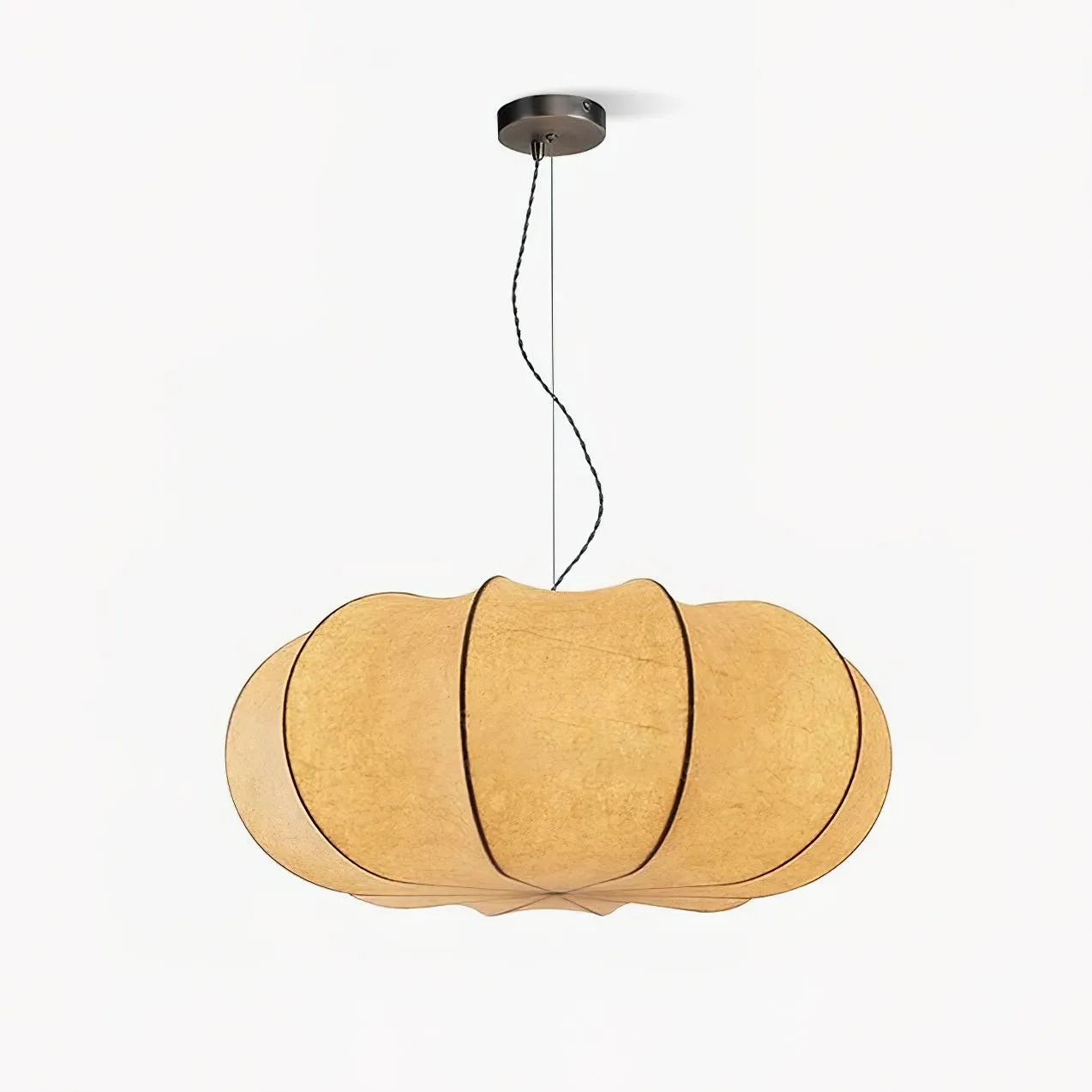 Modern Creative Flat Round Silk Pendant Lamp KL536