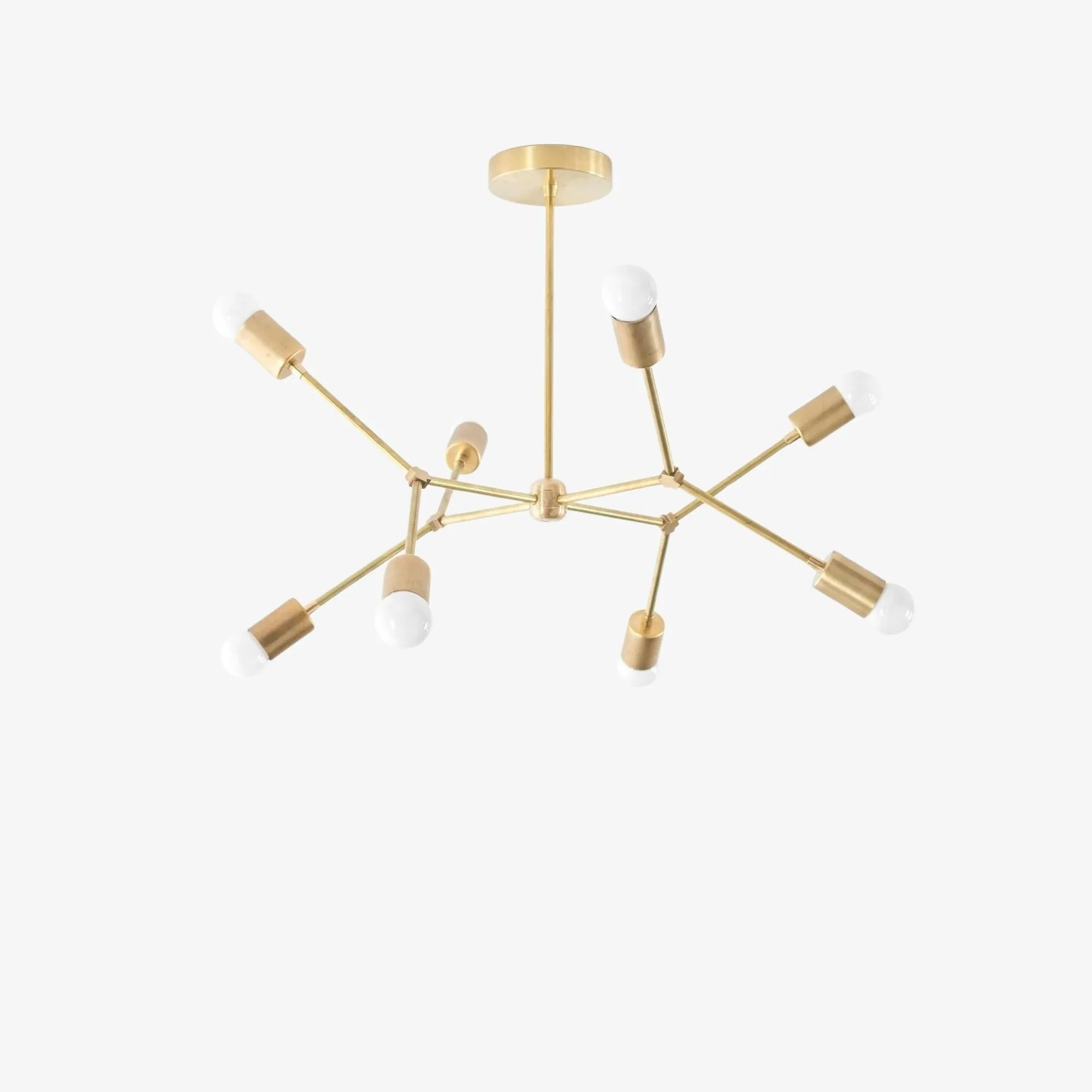 Mobilux Line Modern Geometric Chandelier - Brass Ceiling Light Fixture KL1410