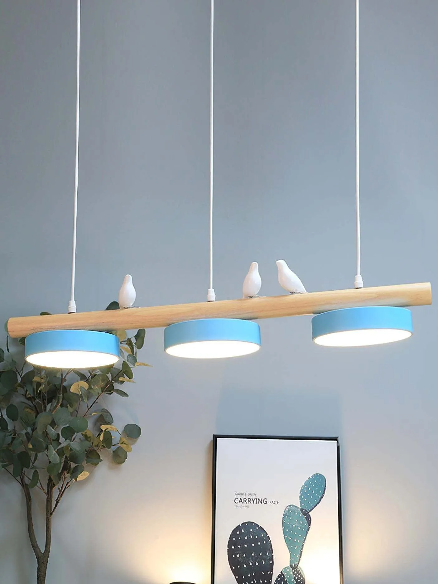 Creative Branch Bird Shaped Pendant Lamp KL864