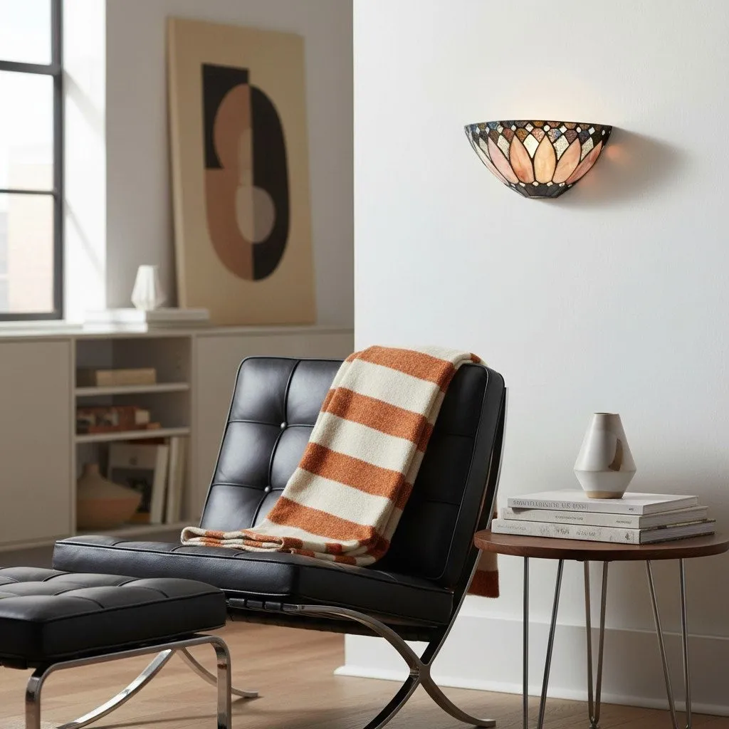 TF Brooklyn Textured Glass Wall Sconce - Elegant Retro Sconce for Living Room or Corridor KL1762