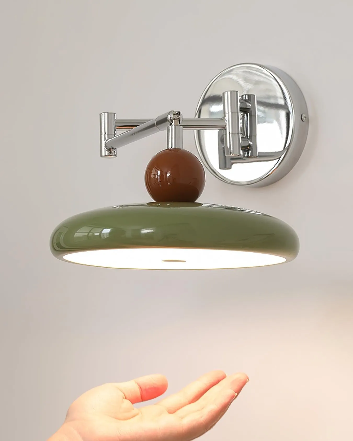 Cream Style Adjustable Swing Arm Disc Reading Wall Lamp KL458