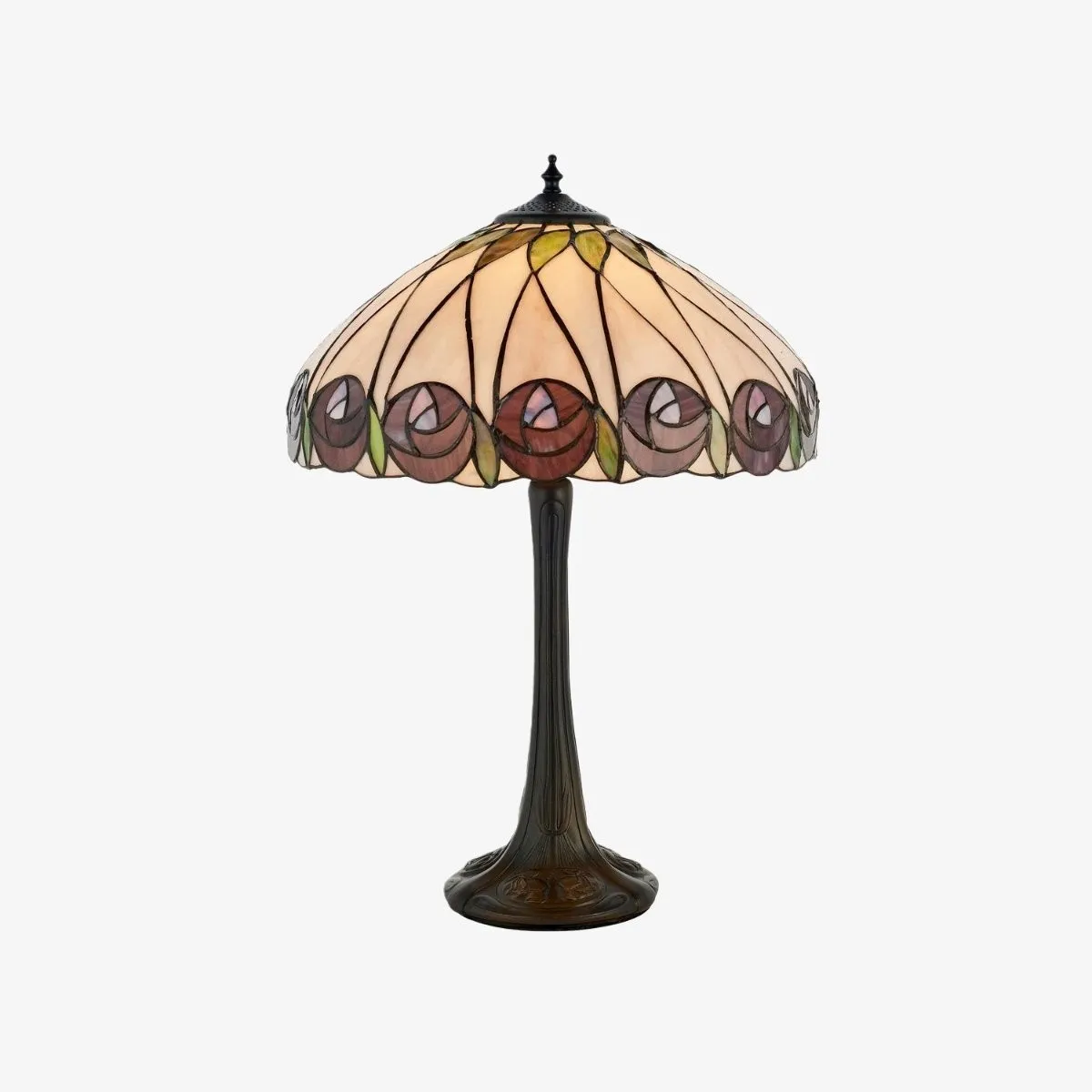 TF Hutchinson Art-Glass Tiffany Style Table Lamp - Handcrafted Design for Home and Office KL1996