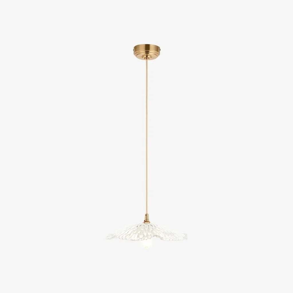 Floriaxis Floral Glass Pendant Light - Floral Glass Shade with Braided Cable for Kitchen or Dining KL1912