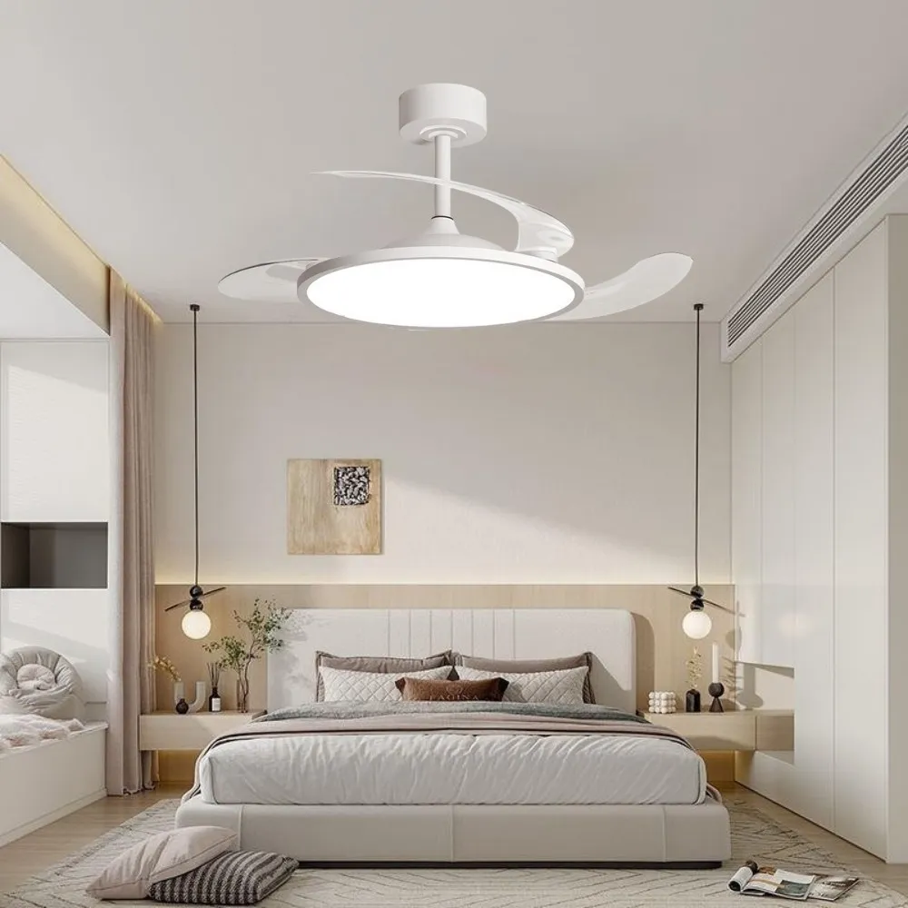 Minimalist White 3 Blade Fan Ceiling Light For Dining Room KL940
