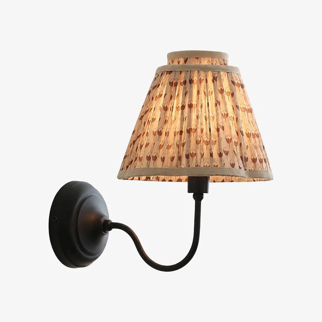 Solmire Contemporary Wall Light - Tailored Fabric Metal Wall Fixture for Bedroom and Hallway A23