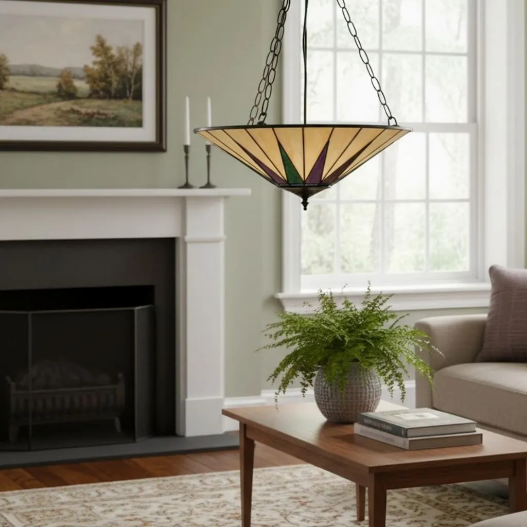 TF Dark Star Design Stained Glass Ceiling Light - Versatile Lighting for Living Room KL1989