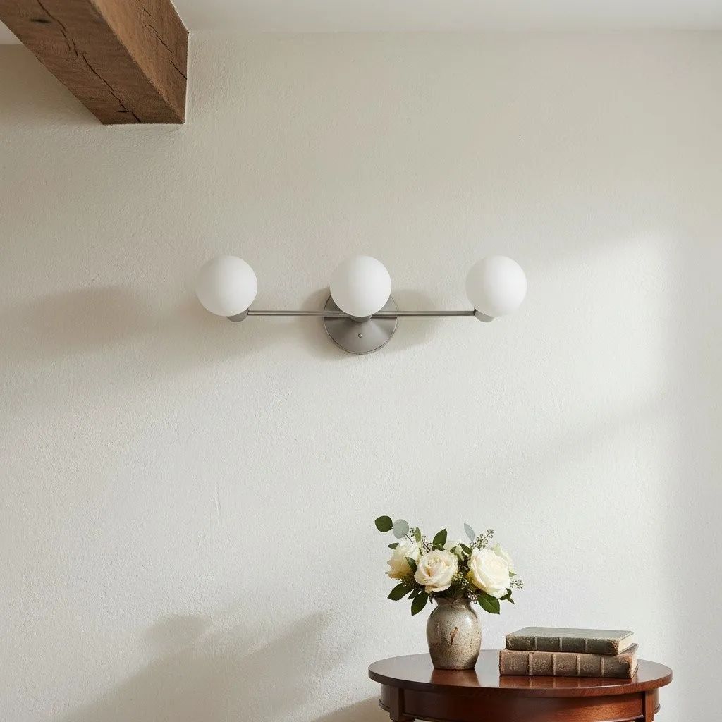 Glorica Glass Mid Century Modern Vanity Light - 3 Light Wall Fixture KL1527