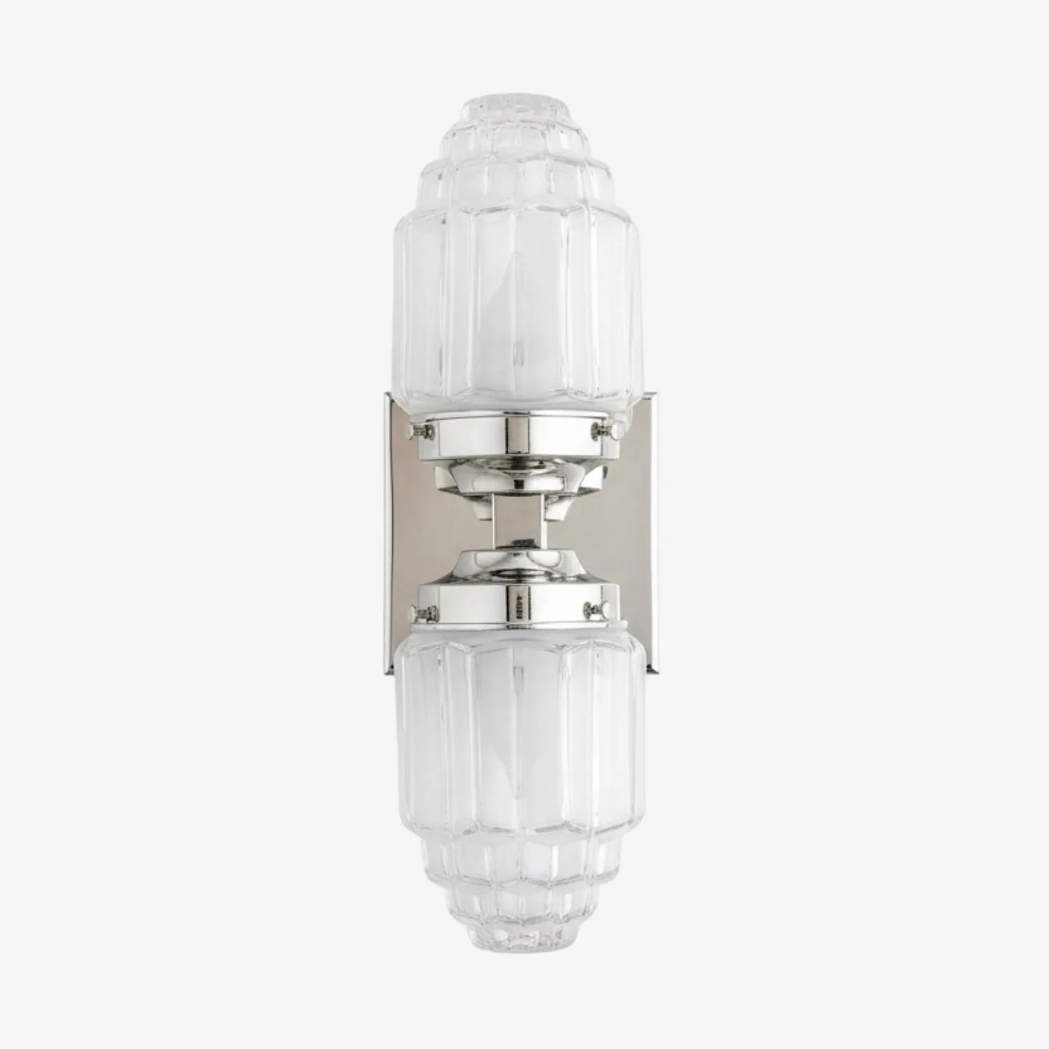 Tierlux Glass Art Deco Wall Sconce - Glass Frosted Globes with Skyscraper Globe KL1444